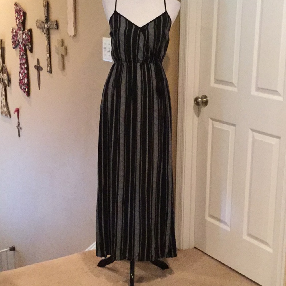 Xhilaration Black and White Long Dress